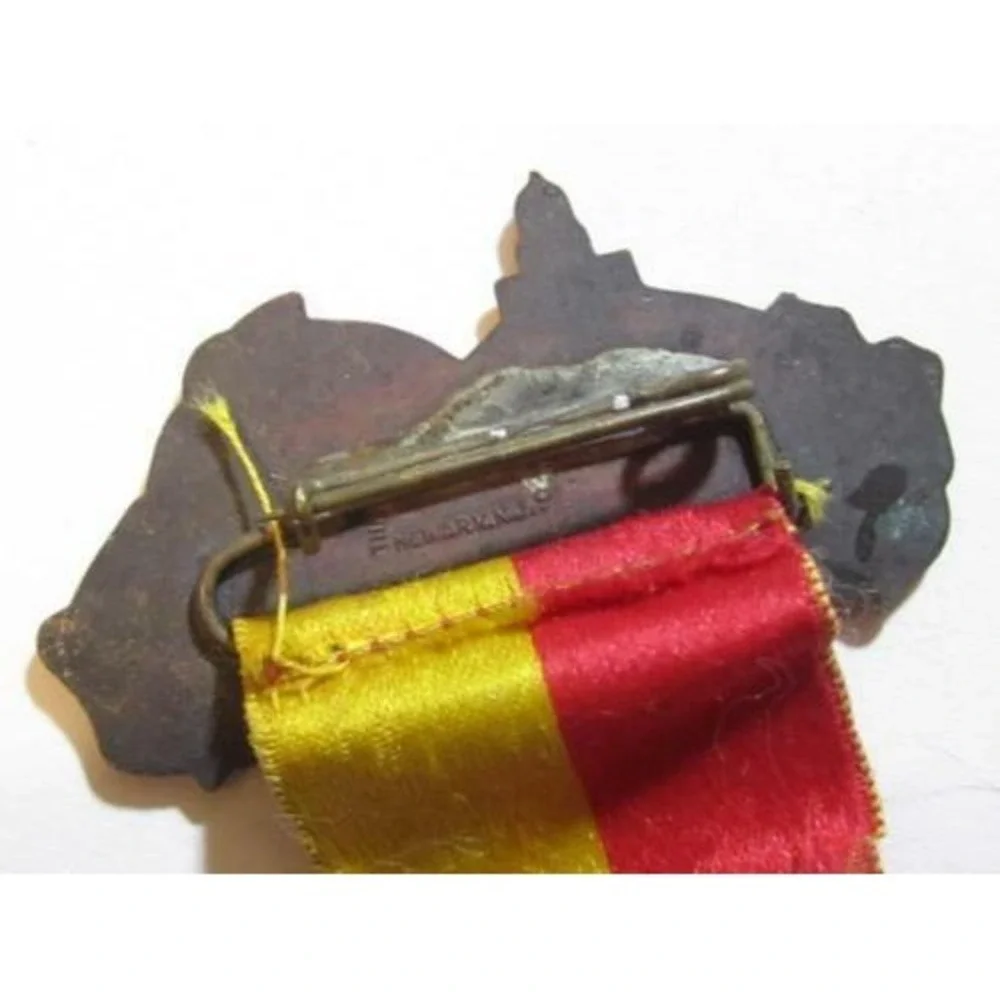 Vintage 32nd Encampment United Spanish‎ War Veteran 1931 Boston Ribbon Badge Pin